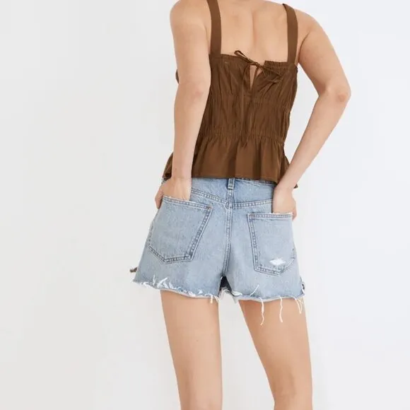 NWOT Madewell Relaxed Denim Shorts in Madera Wash: Side-Slit Edition 26
