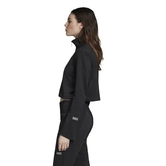 NWT ADIDAS TLRD ZIP UP LONG SLEEVE TRACK JACKET SIZE SMALL IN BLACK AND WHITE
