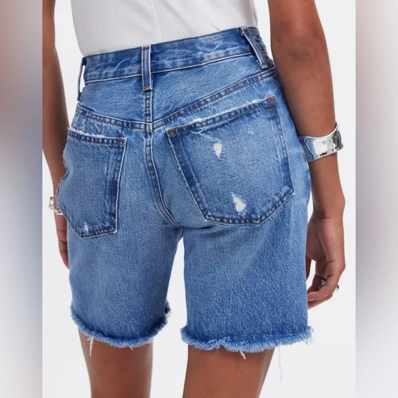 NWT Madewell Long Denim Shorts in Pedersen Wash - 25