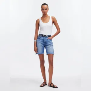 NWT Madewell Long Denim Shorts in Pedersen Wash - 25
