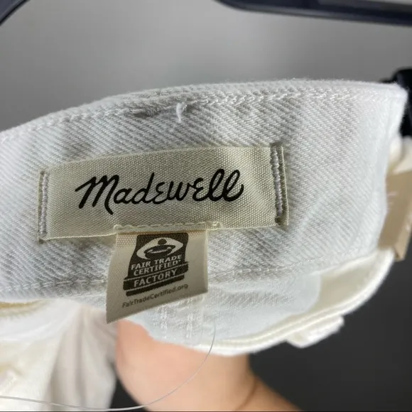 NWT MADEWELL Plus Relaxed Denim Shorts Tile White 20W