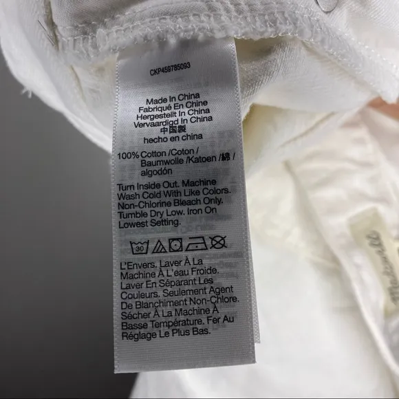 NWT MADEWELL Plus Relaxed Denim Shorts Tile White 20W