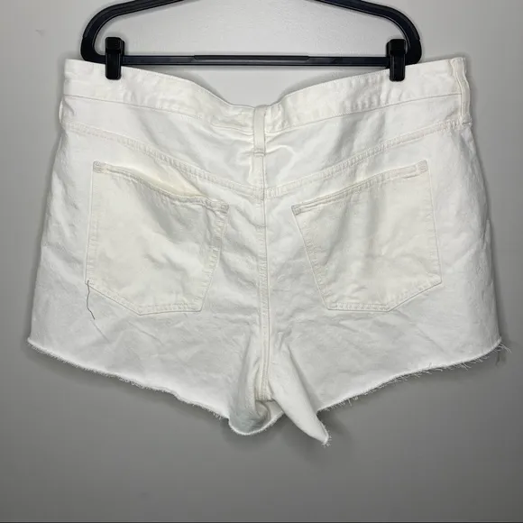 NWT MADEWELL Plus Relaxed Denim Shorts Tile White 20W