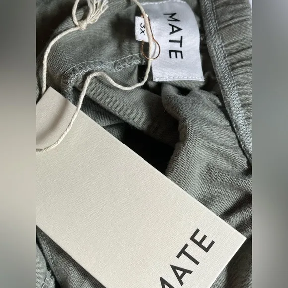 NWT Mate The Label FULL SET Tencel Sleep Tank   Shorts in Sage Green - Size 3X