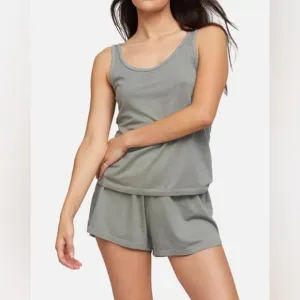 NWT Mate The Label FULL SET Tencel Sleep Tank   Shorts in Sage Green - Size 3X