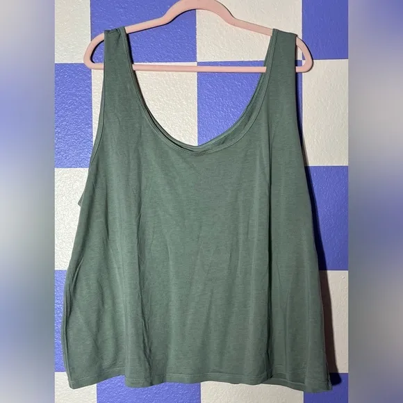 NWT Mate The Label FULL SET Tencel Sleep Tank   Shorts in Sage Green - Size 3X