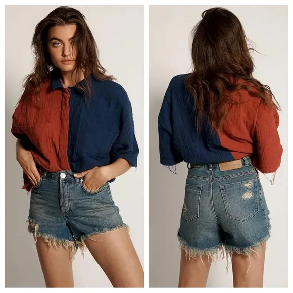 NWT One Teaspoon High Rise Colorado Bonita Fray Shorts