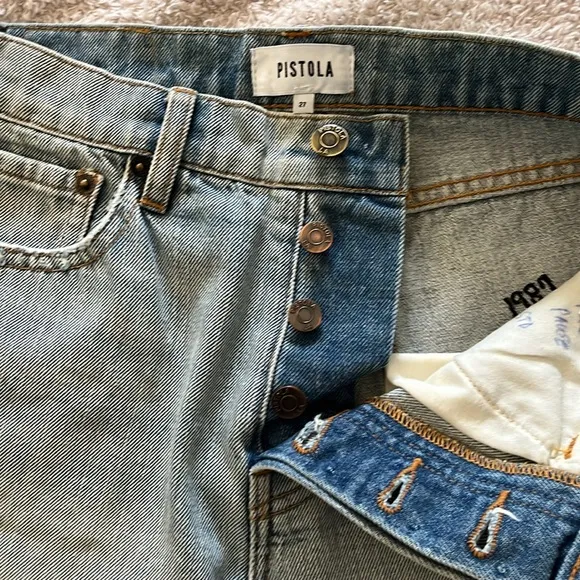 NWT Pistola Nova Relaxed High Rise Cut Off Denim Shorts Size 27