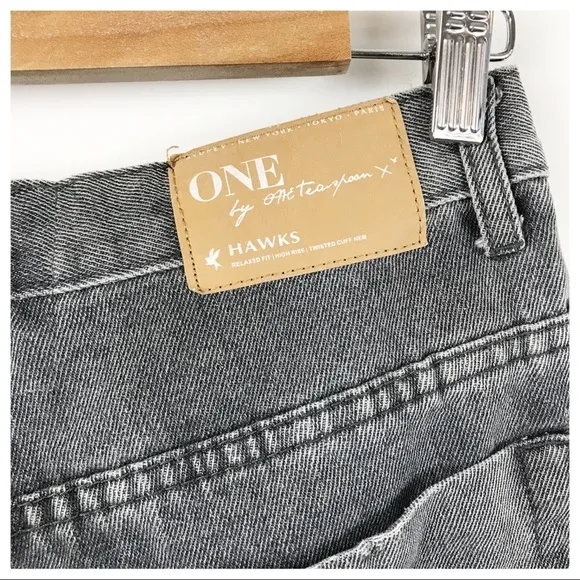 One by One Teaspoon Hawks Relaxed Fit High Rise Denim Shorts Size 26