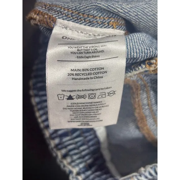 One Teaspoon NWT Cobaine Hunters Mid Length Relaxed Shorts Blue  XS MSRP $120