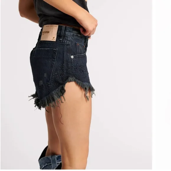 ONE TEASPOON -STONED COWBOY DUKES LOW WAIST DENIM SHORTS