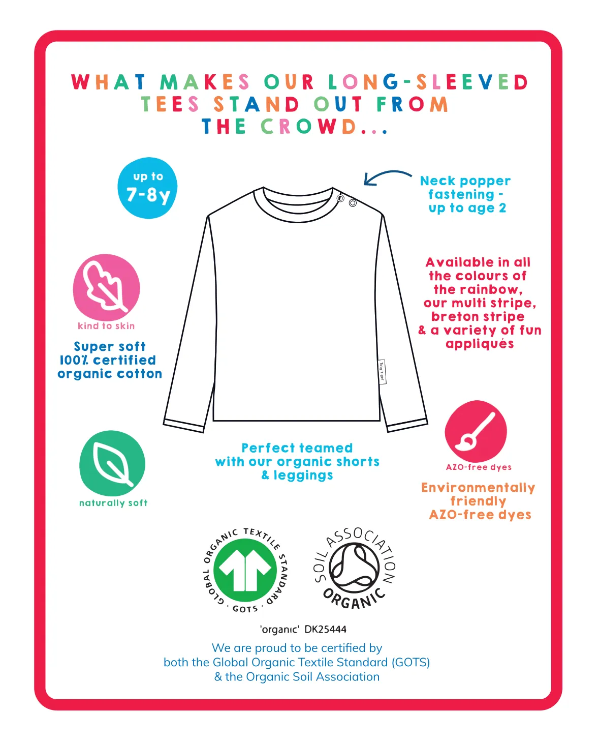 Organic Triceratops Applique T-Shirt