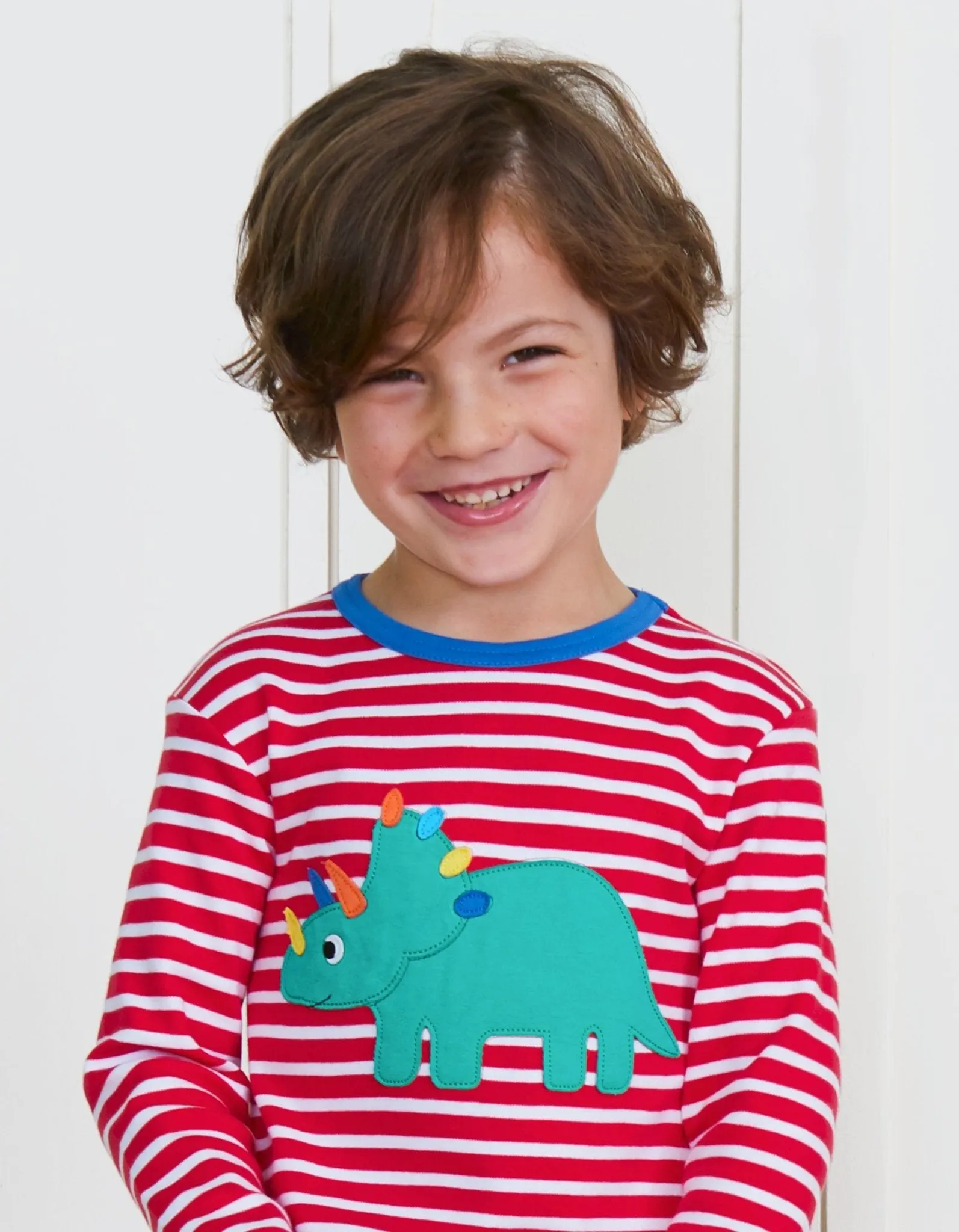 Organic Triceratops Applique T-Shirt