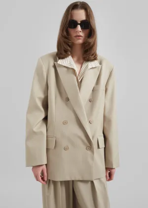 Orsay Boxy Double Breasted Blazer - Beige