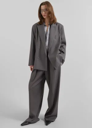Orsay Boxy Double Breasted Blazer - Dark Grey