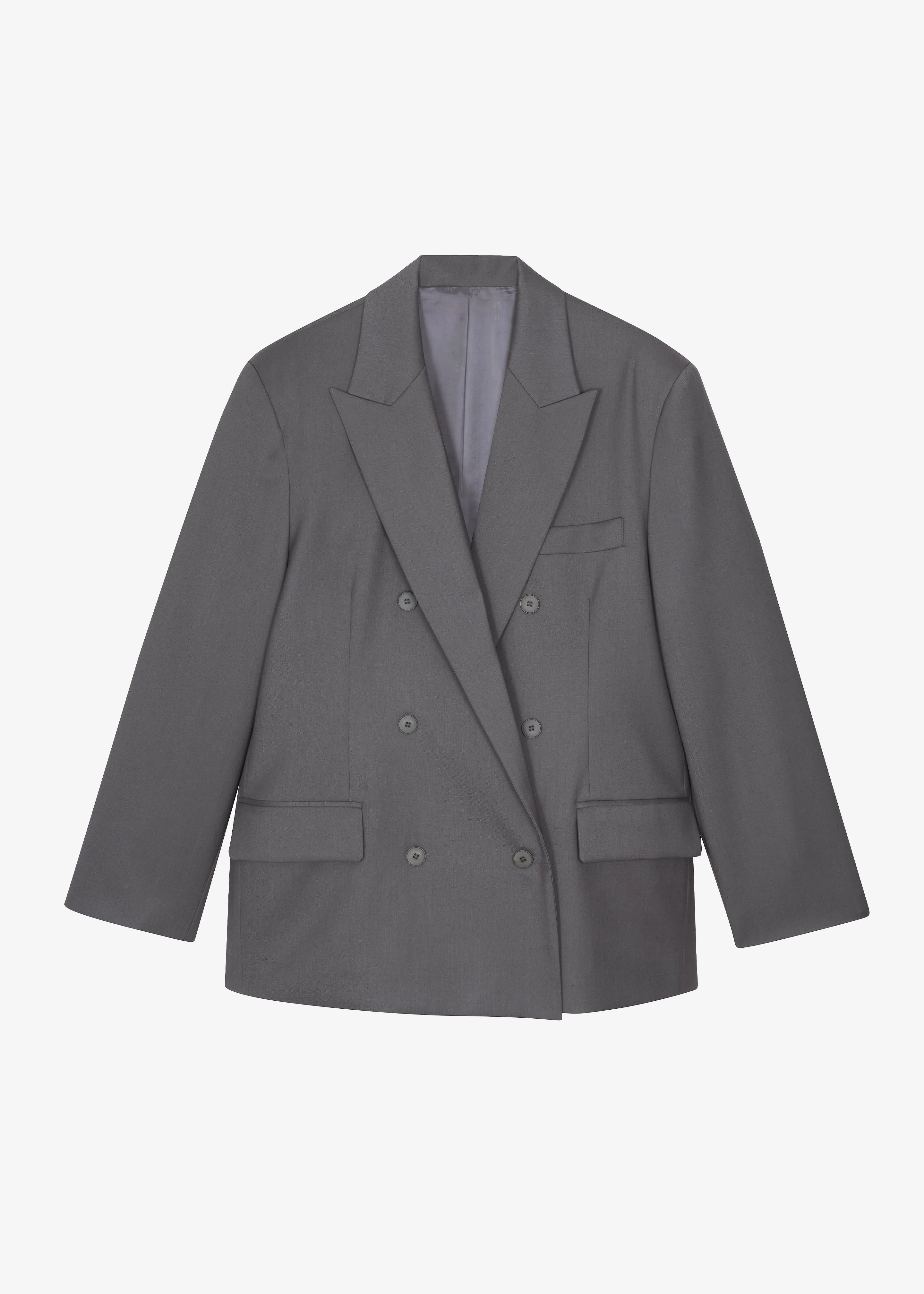 Orsay Boxy Double Breasted Blazer - Dark Grey