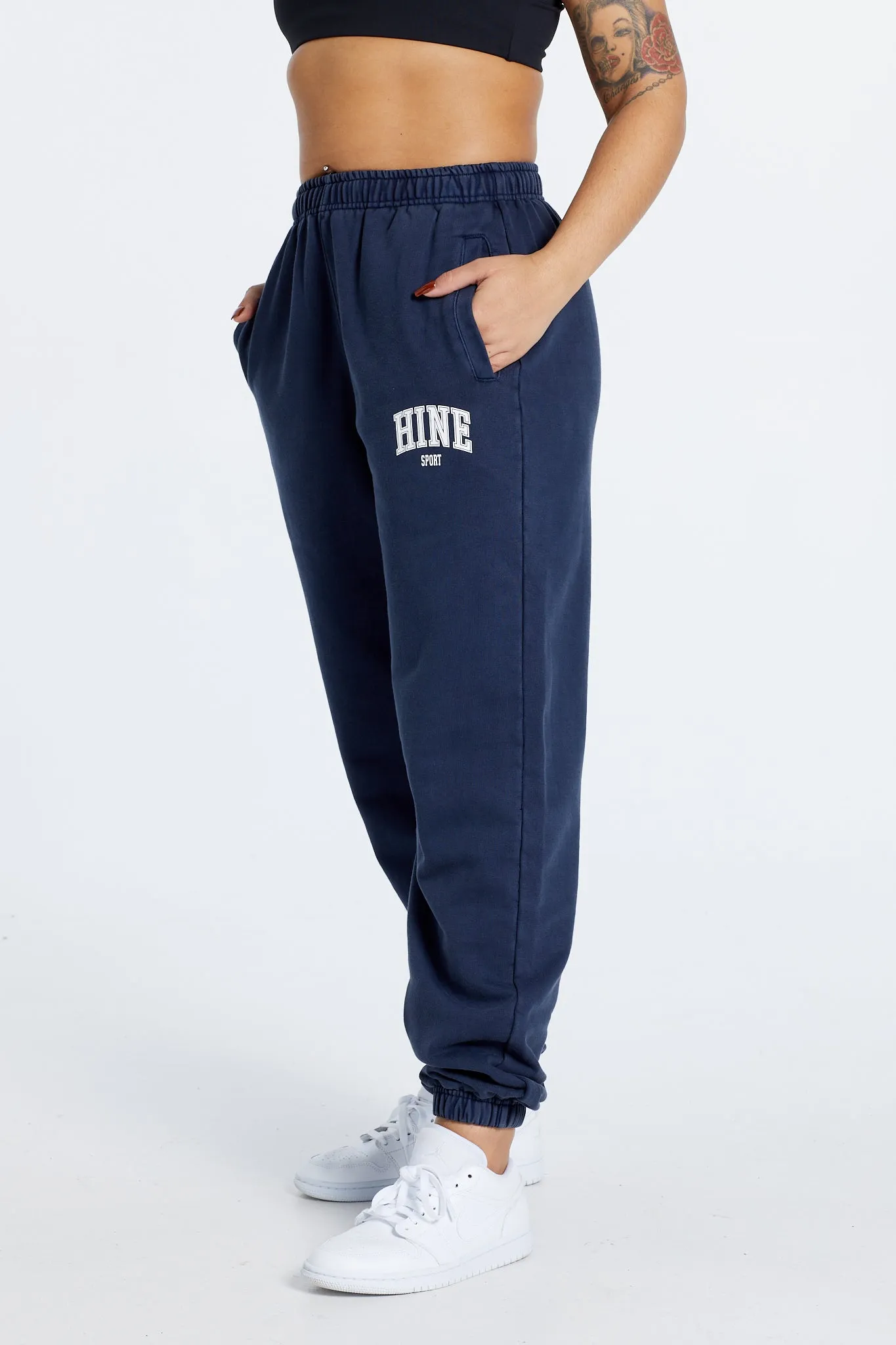 OVERSIZED WASHED TRACKPANTS NAVY