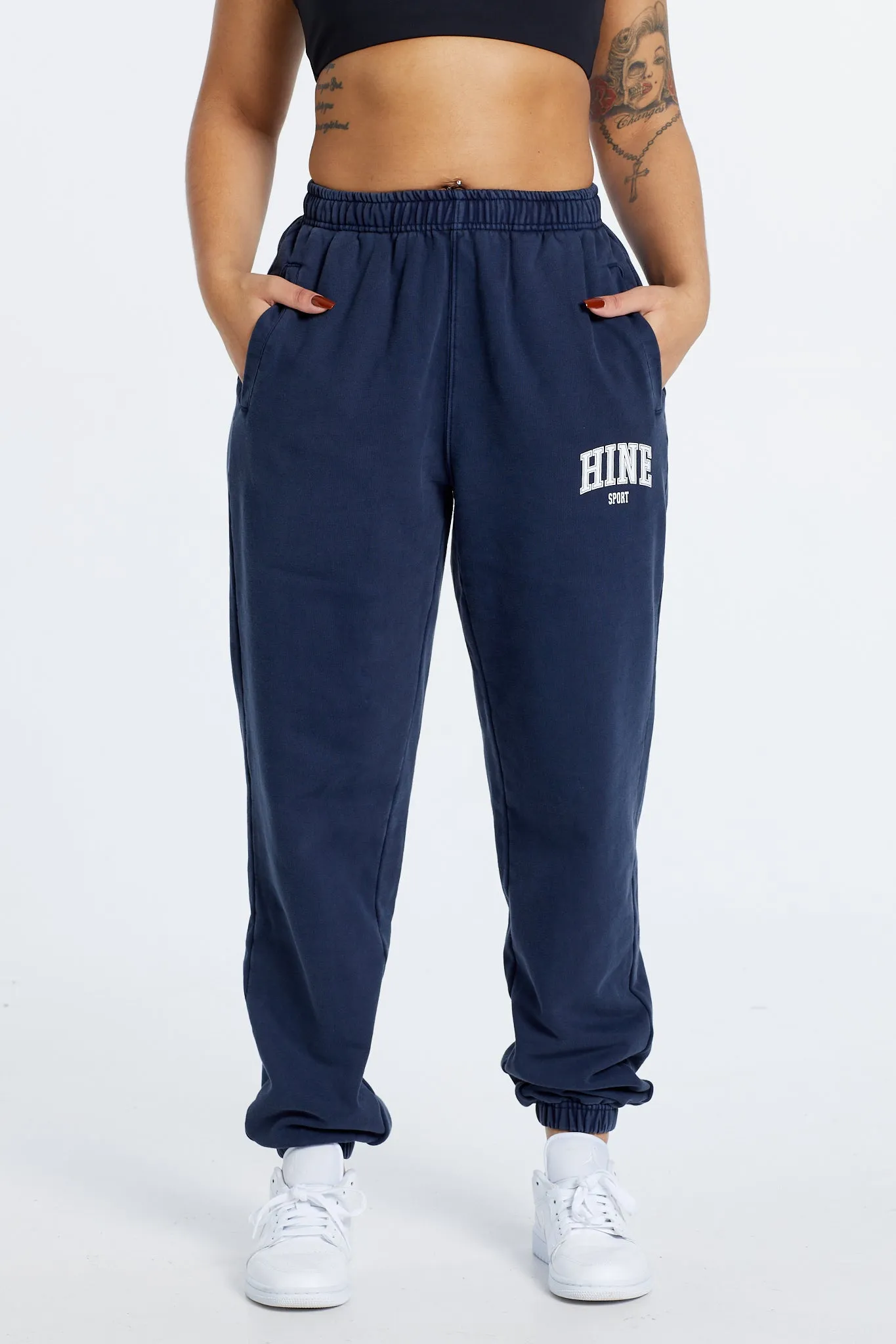 OVERSIZED WASHED TRACKPANTS NAVY