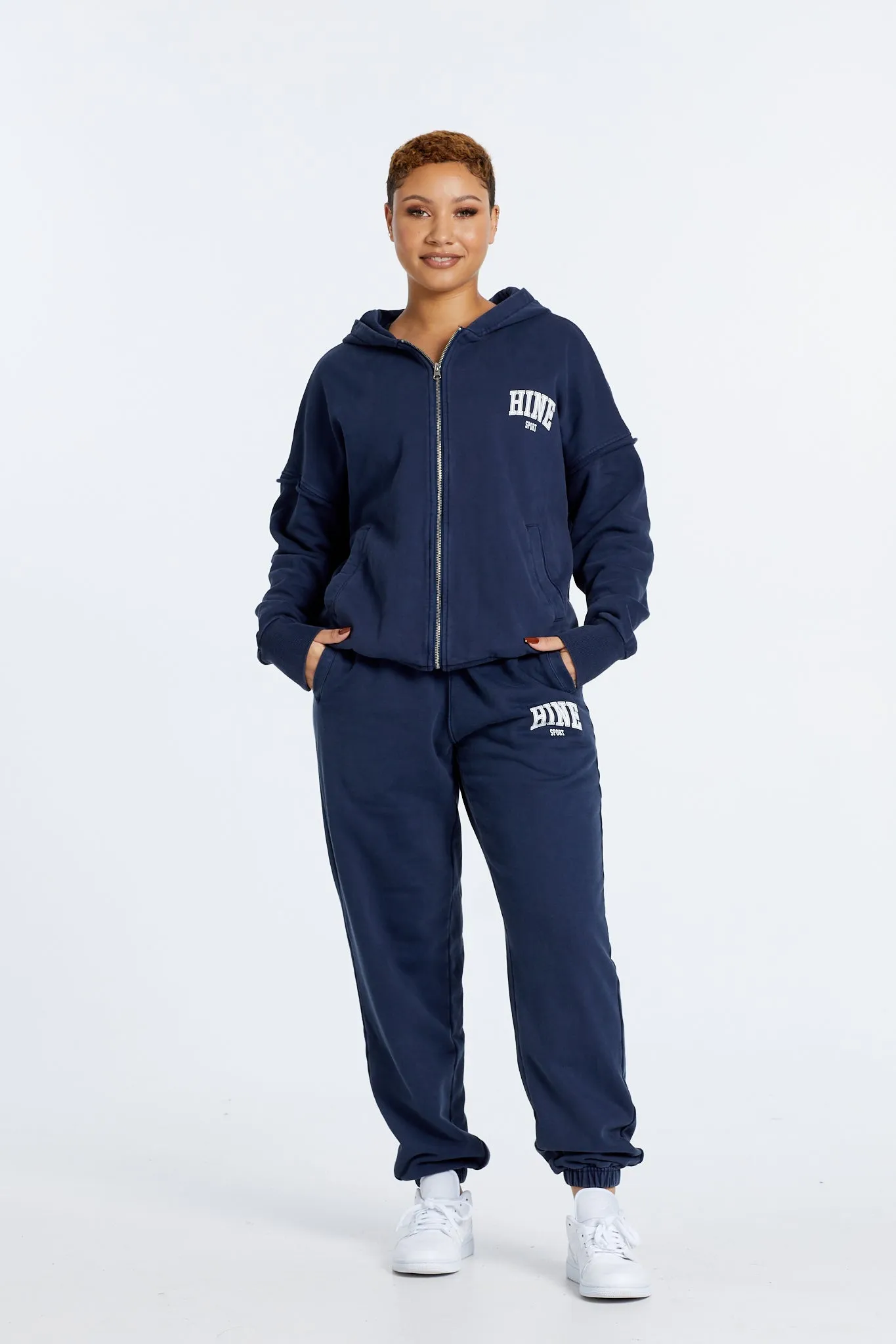 OVERSIZED WASHED TRACKPANTS NAVY
