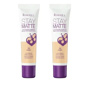 Pack of 2 Rimmel Stay Matte Liquid Mousse Foundation, Ivory 100