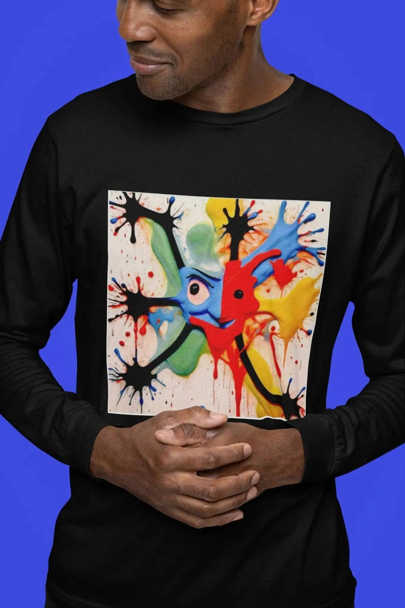 Paint Splatter Monster Abstract Long Sleeve T-Shirt