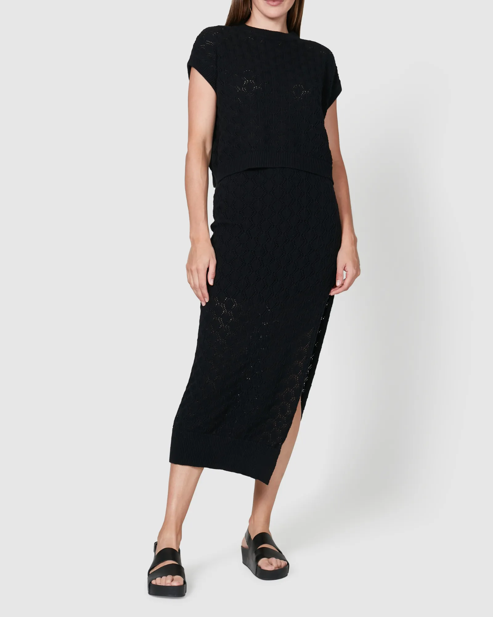 Palms Knit Top - Black