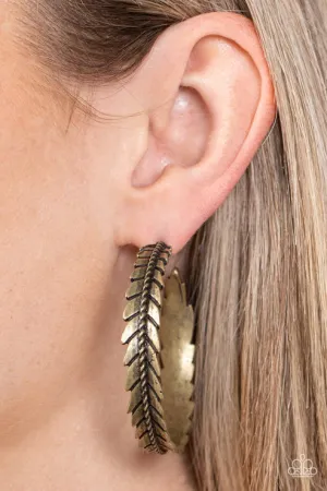 Paparazzi Flew The Nest - Brass Hoop Earrings