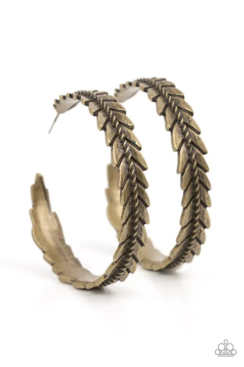 Paparazzi Flew The Nest - Brass Hoop Earrings