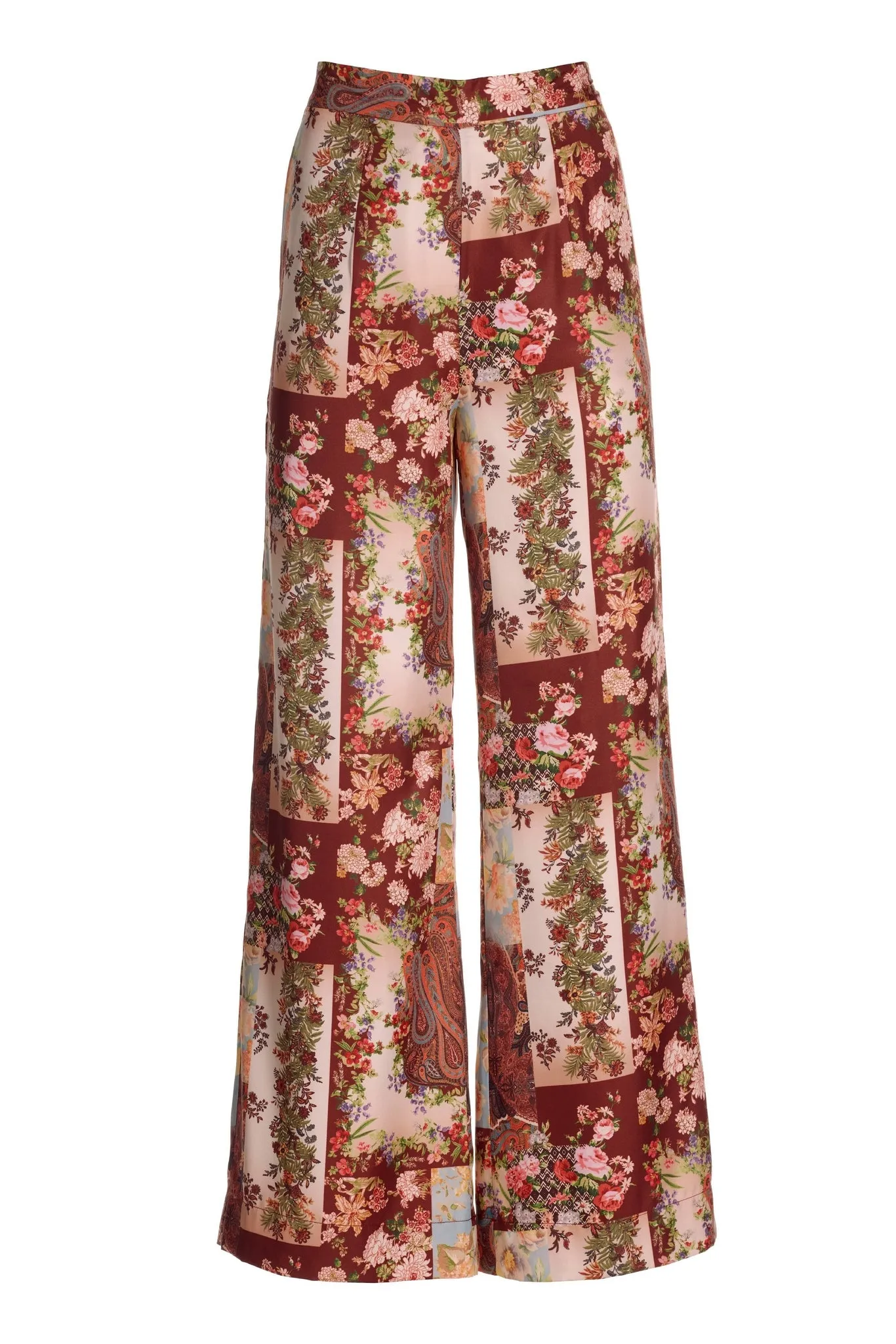 Patchwork Print High Waist Palazzo Pant Multi