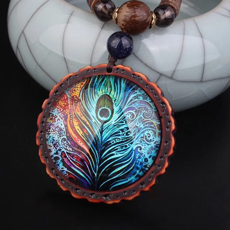 Peacock Feather Necklace