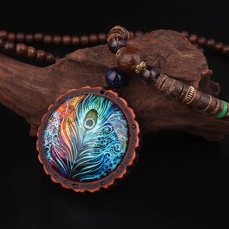 Peacock Feather Necklace