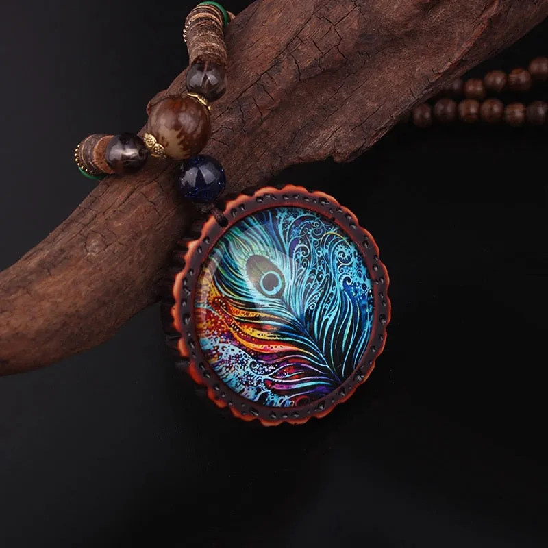 Peacock Feather Necklace