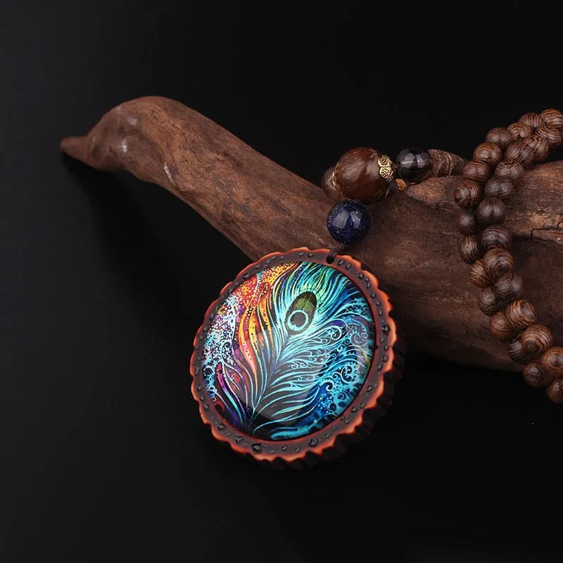 Peacock Feather Necklace