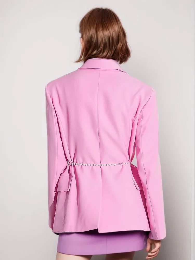 Pearls Blazers For Notched Collar Long Sleeve
