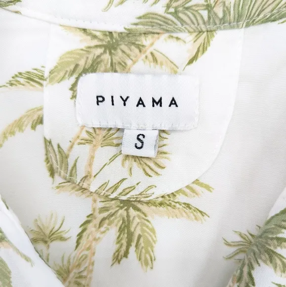 Piyama Maggie Pajama Set Vintage Palm Tree Olive Size Small