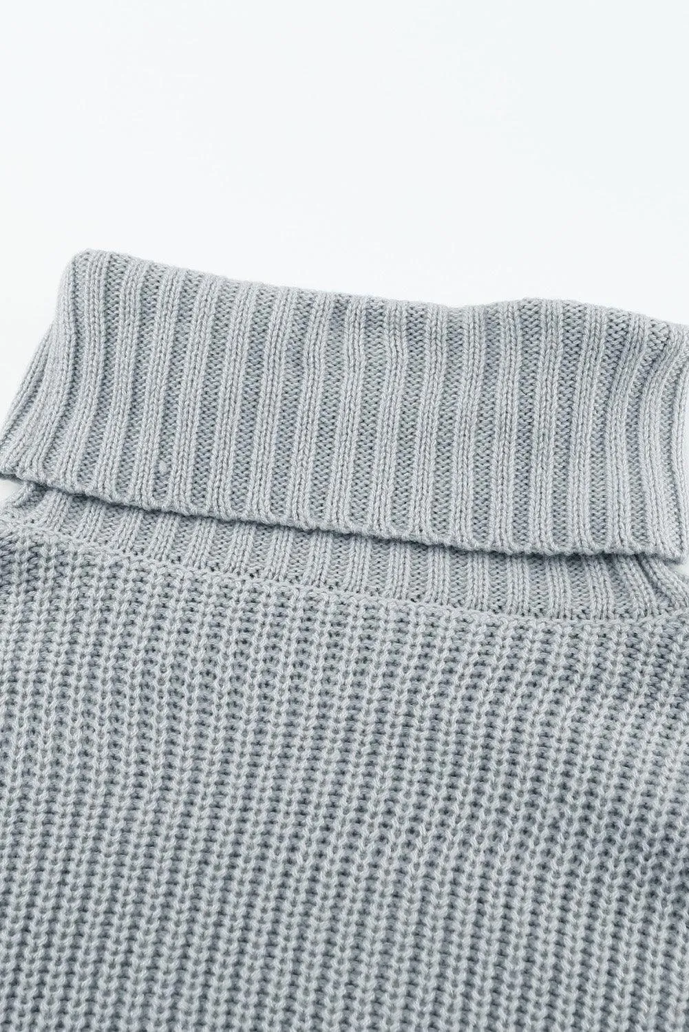 Plain Turtleneck Sweater Dress