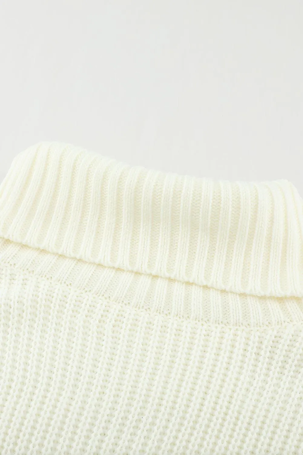 Plain Turtleneck Sweater Dress