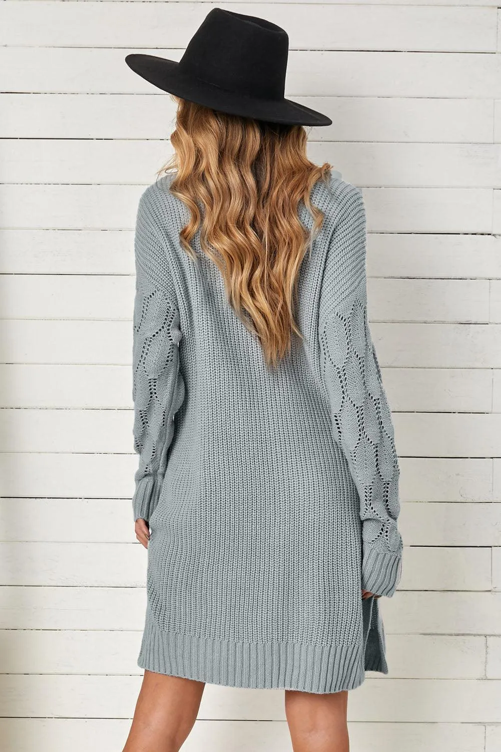 Plain Turtleneck Sweater Dress