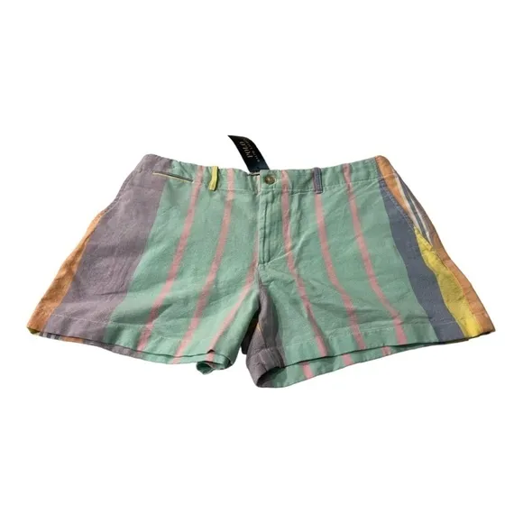 POLO RALPH LAURENCasual cotton Colorful Relaxed Striped shorts 6 NWT