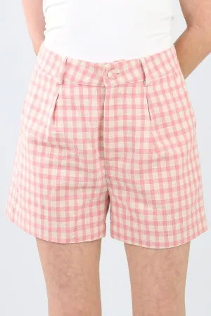 Pretty in Pink Gingham Shorts - Pink