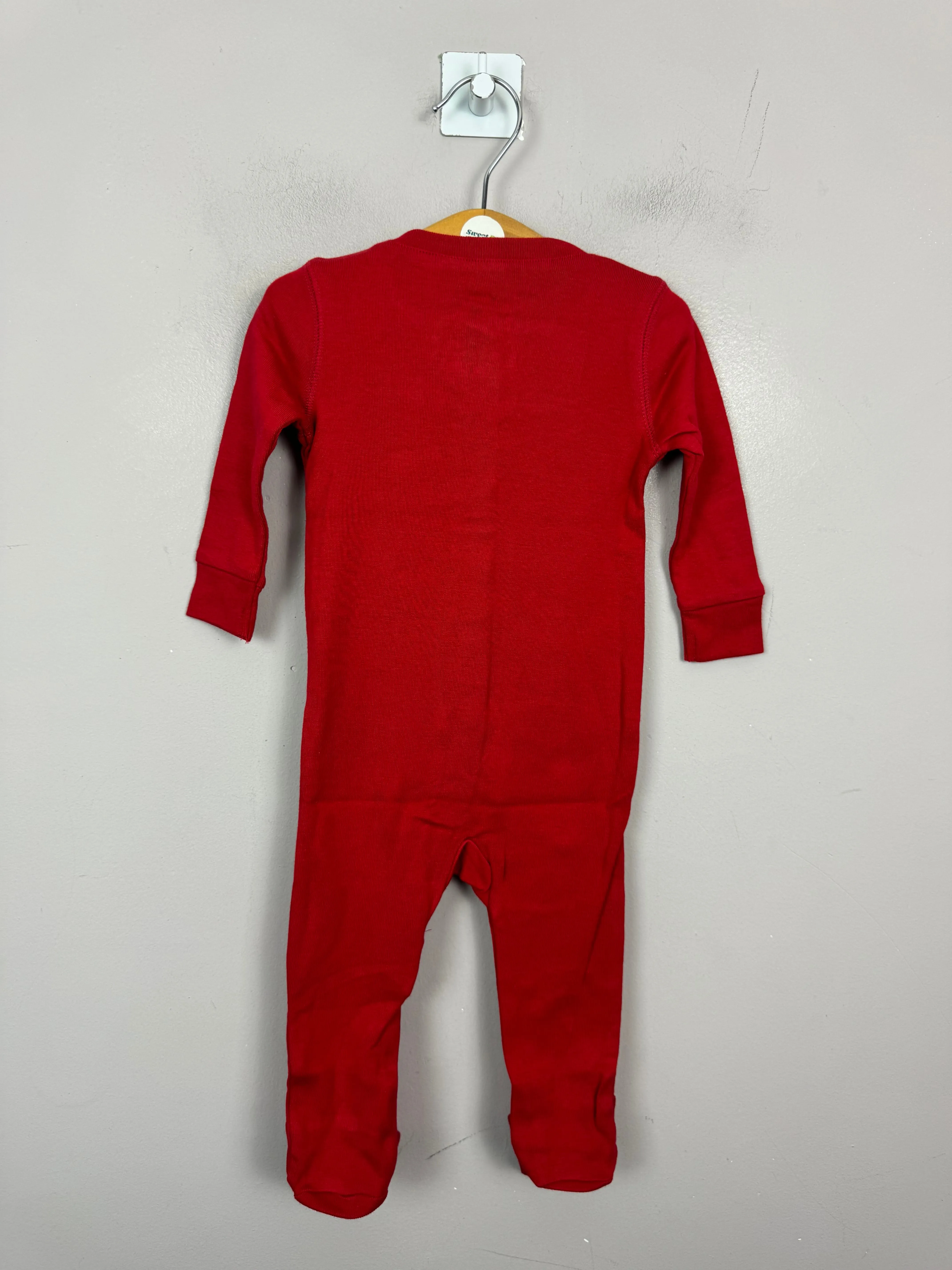 Primary Organic Sleepsuit - Plain dye Red (New) newborn to 18-24m