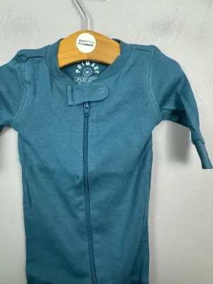 Primary Organic Sleepsuit - Plain dye, Slate Blue (New) newborn, 9-12, 12-18, 18-24m