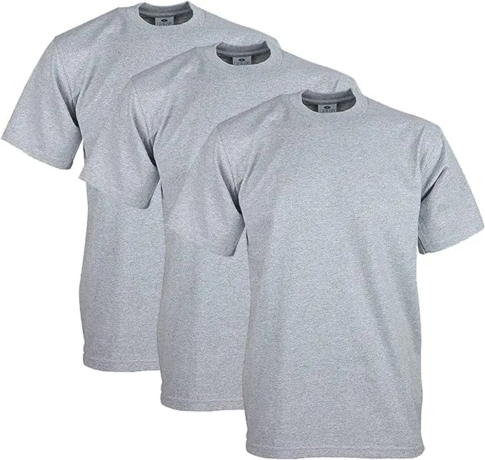 Pro Club Men's Heavyweight Cotton Short Sleeve Crew Neck T-Shirt 3 Pack