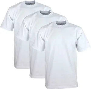 Pro Club Men's Heavyweight Cotton Short Sleeve Crew Neck T-Shirt 3 Pack