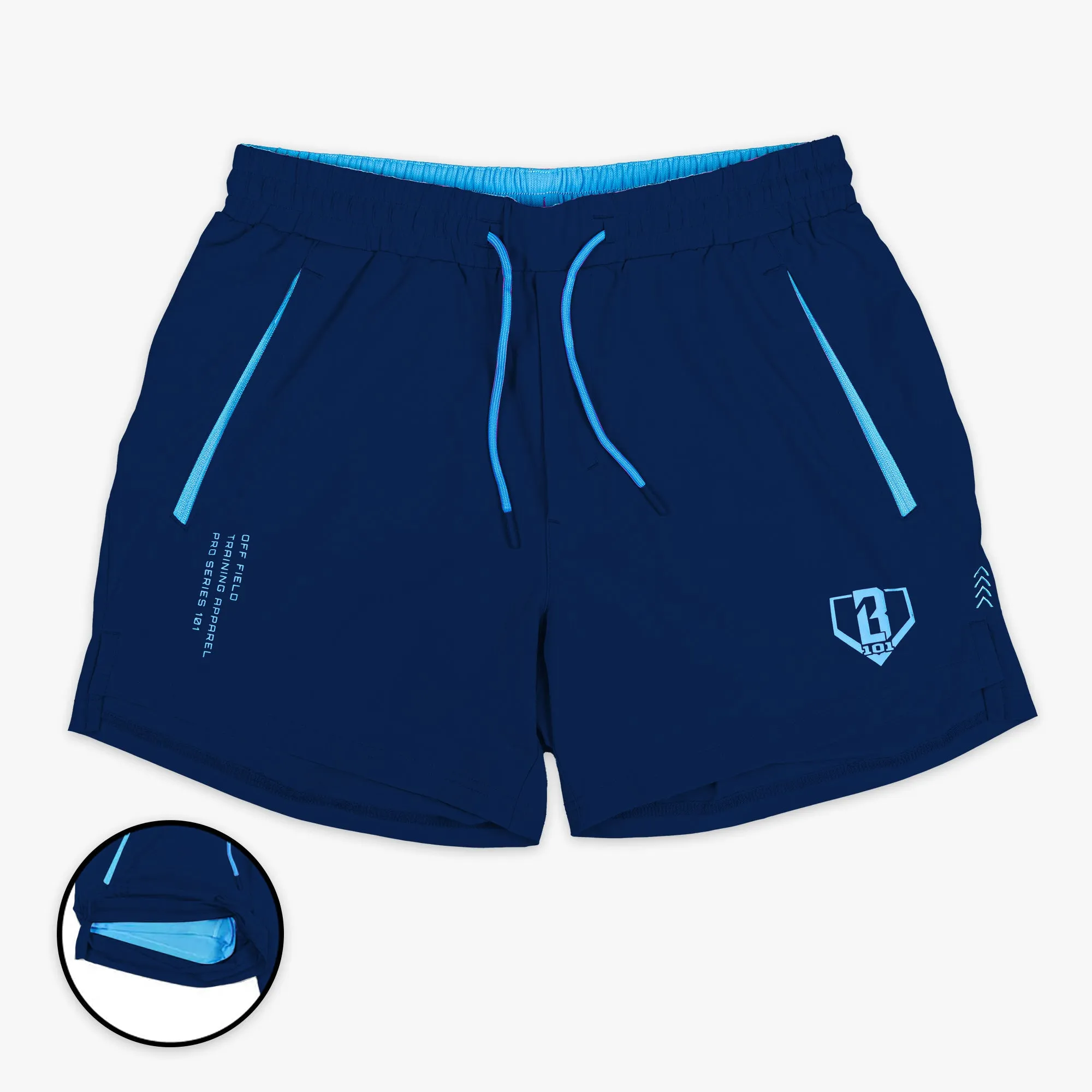 Pro Series Shorts V2 with Liner - Navy/Light Blue