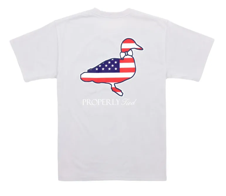 Properly Tied Americana Logo SS - Ice Grey