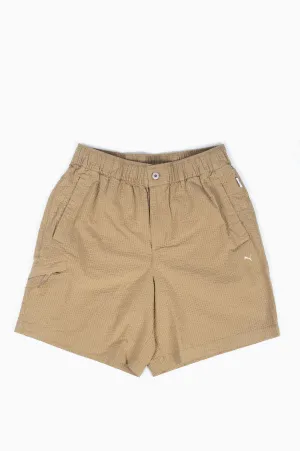 PUMA MMQ SEERSUCKER SHORTS TIGERS EYE