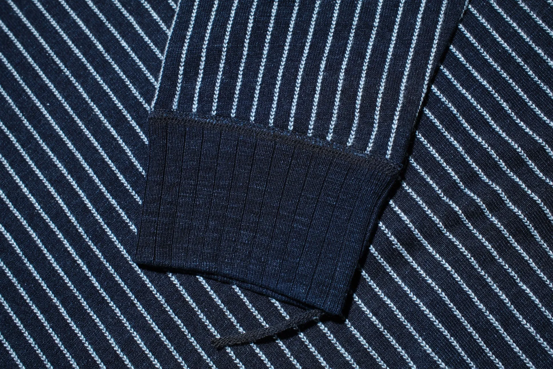 Pure Blue Japan Indigo Dyed "Stripes" Raglan Pullover