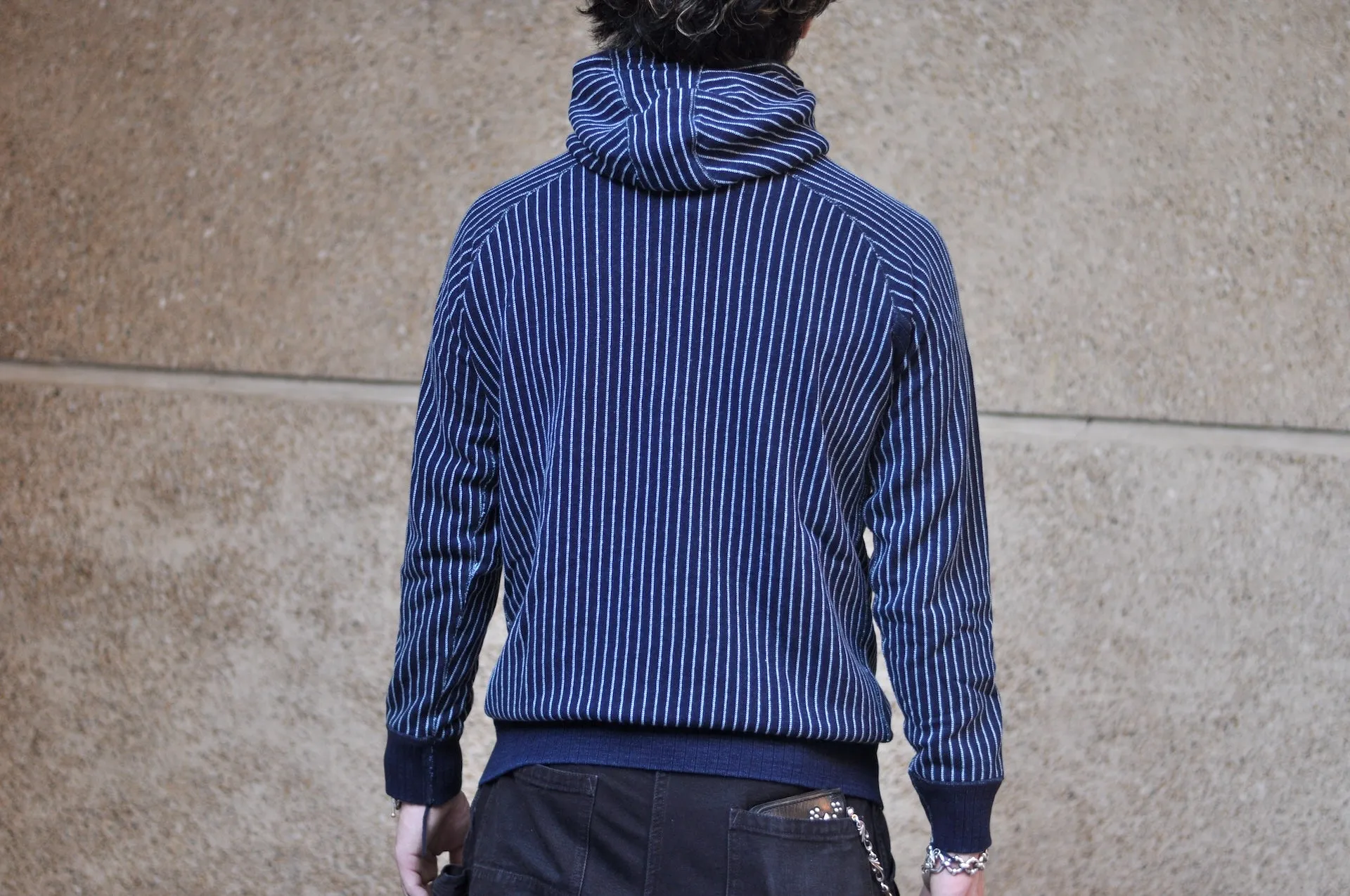 Pure Blue Japan Indigo Dyed "Stripes" Raglan Pullover