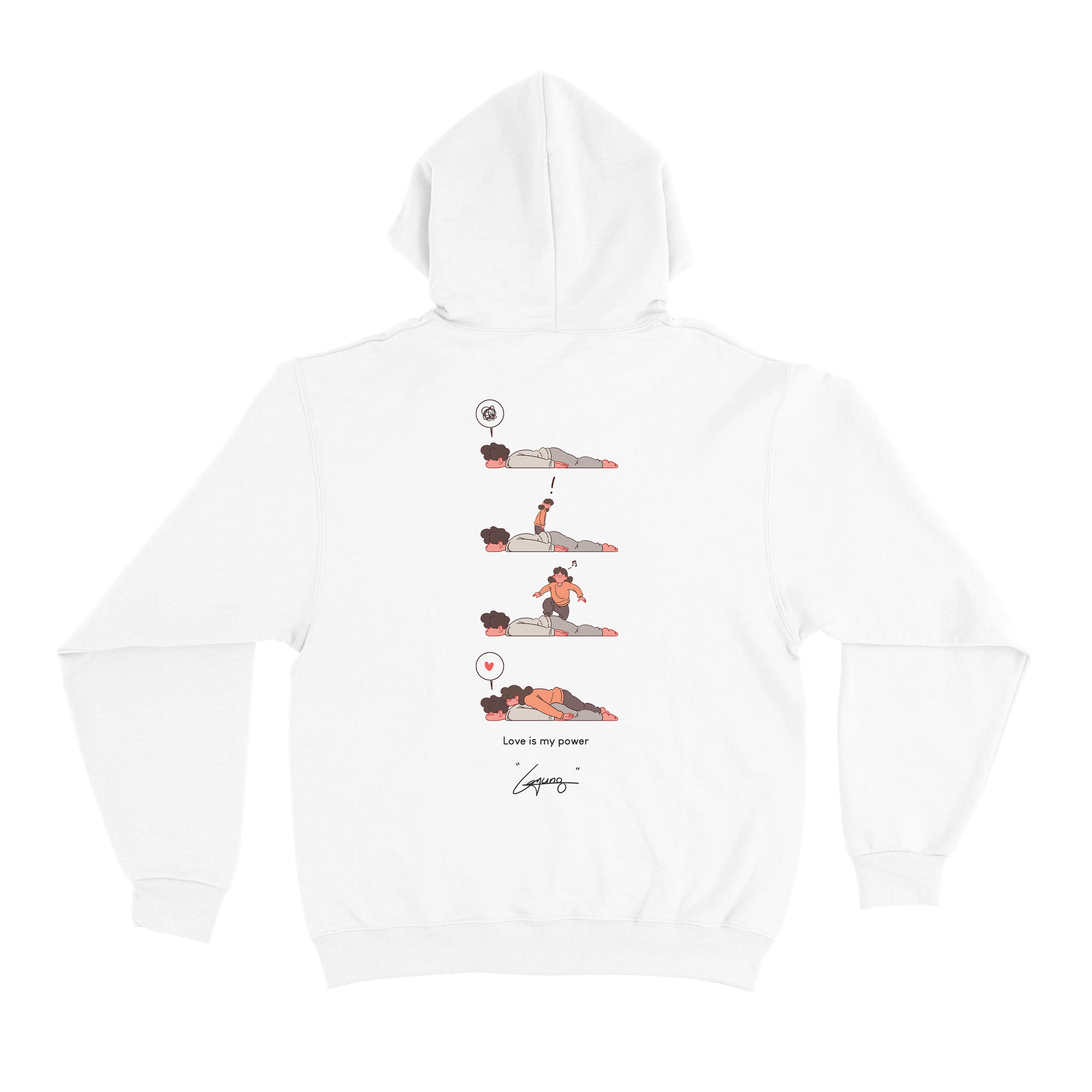 "2" Basic Hoodie White/Beige